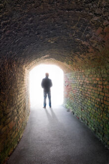 Man in tunnel